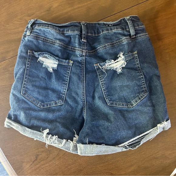 Distressed High Rise Denim Shorts - Picture 3 of 6